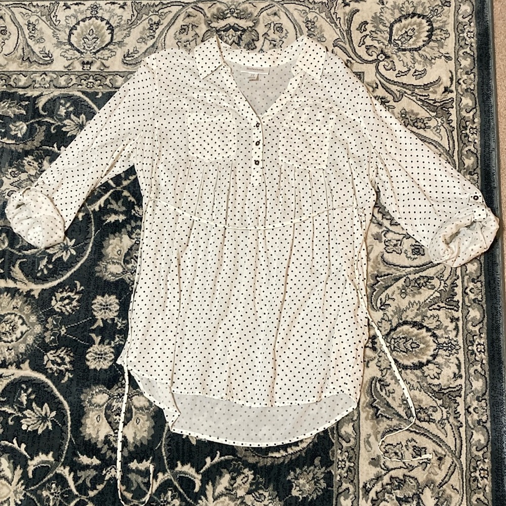 Motherhood Maternity Polka-Dot Blouse/Tunic, NWOT